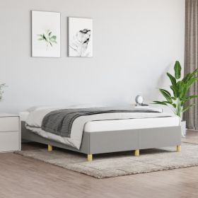 Bed Frame without Mattress Light Gray 53.9"x74.8" Full Fabric