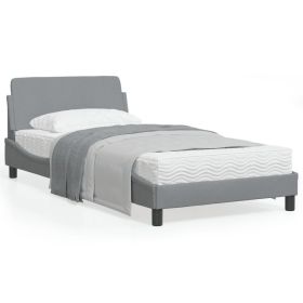 Bed Frame without Mattress Light Gray 39.4"x79.9" Fabric