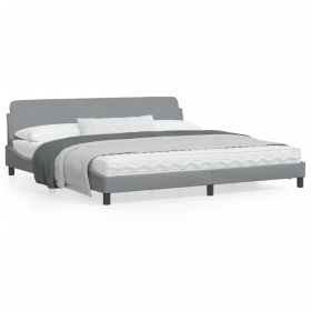 Bed Frame without Mattress Light Gray 76"x79.9" Fabric