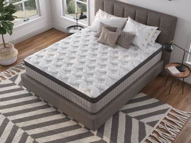 Assembled in USA - High Quality 10" Twin Diamond Innerspring Hybrid and Cooling Gel Memory Foam Mattress, Pressure Relief, and Motion Isolation (Color: as Pic)