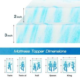 2-3 Inch Gel Memory Foam Mattress Topper Full Size Cooling Mattress Soft and Breathable Bed Topper School Bedroom Furniture (Color: 3inch, size: Twin)