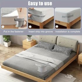 4pcs Heavy-Duty Grey Lock Sheet Holders - Adjustable PP Plastic Corner Straps for All Mattress Sizes (Quantity: 4pcs)