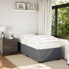 Bed Frame without Mattress Dark Gray Twin XL Velvet (Color: gray)